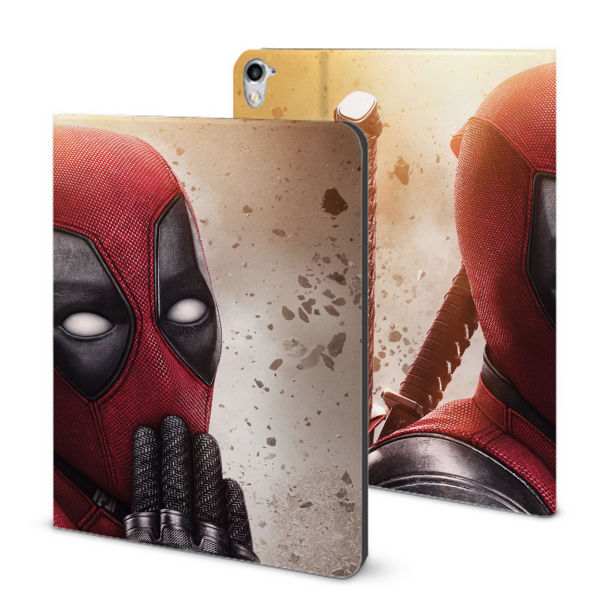 （画像用） Deadpool デッドプール IPad ケース ブック型 PUレザー TPU 耐衝撃 軽量 薄型 ペン収納なし 全面保護 IPad 各モデル対応